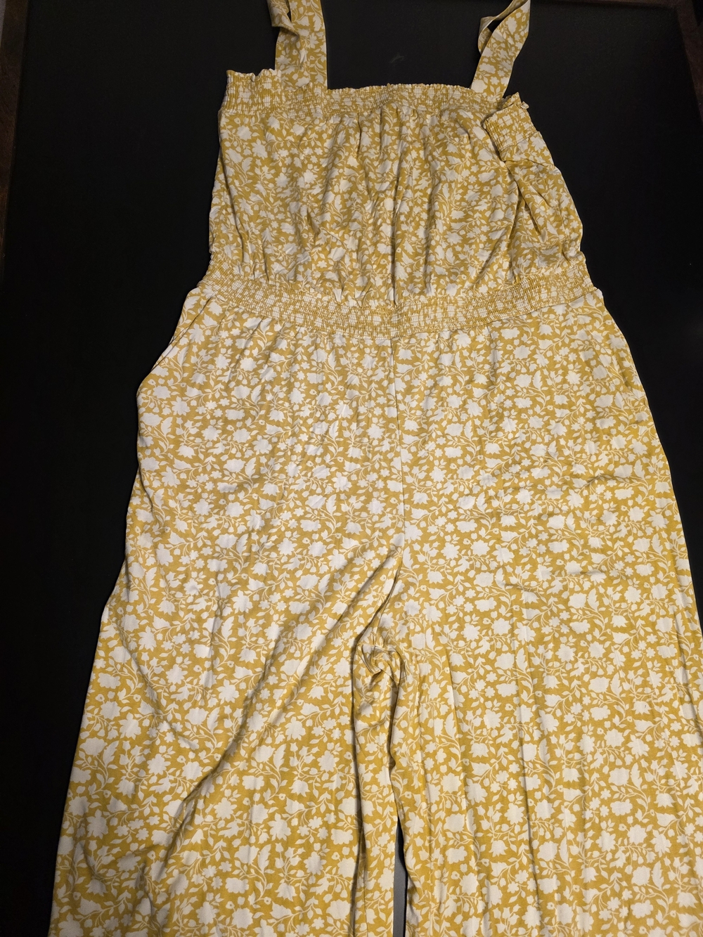 Yellow Floral Wide-Leg Jumpsuit